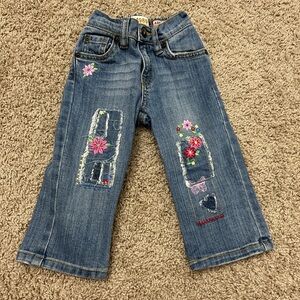 Vintage Embroidered Blue Denim Kids Jeans